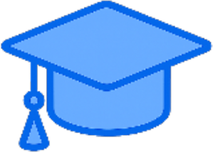 A blue graduation cap